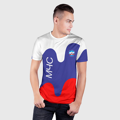 Мужская спорт-футболка МЧС - флаг России / 3D-принт – фото 3