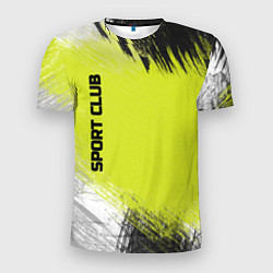 Футболка спортивная мужская Sports club gray green pattern, цвет: 3D-принт