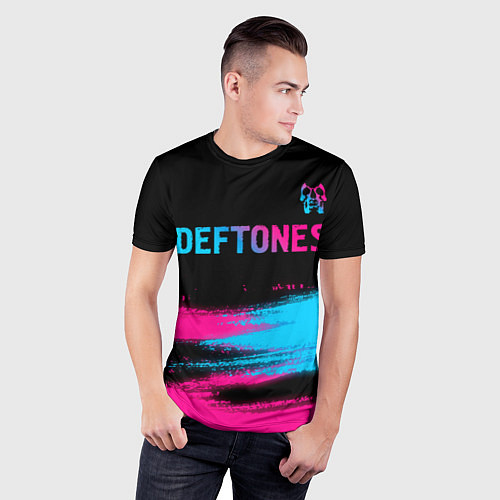 Мужская спорт-футболка Deftones Neon Gradient / 3D-принт – фото 3