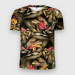 Мужская спорт-футболка Райский сад цветы и фрукты