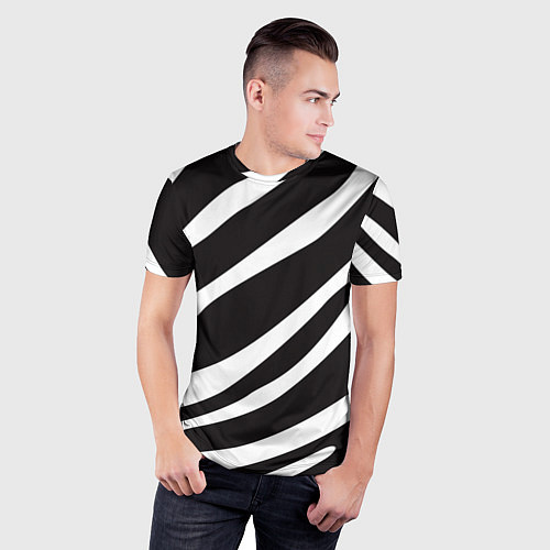 Мужская спорт-футболка Анималистичный рисунок зебра / 3D-принт – фото 3