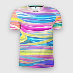 Мужская спорт-футболка Многоцветные волны