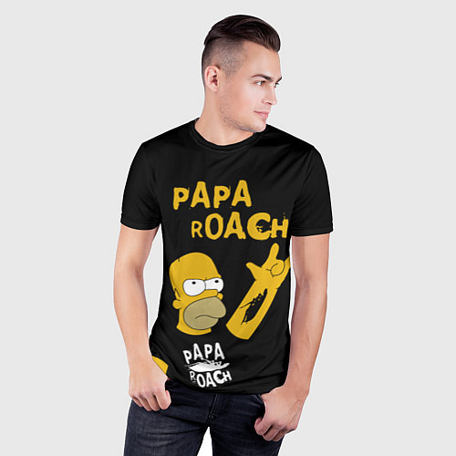Мужская спорт-футболка Papa Roach, Гомер Симпсон / 3D-принт – фото 3