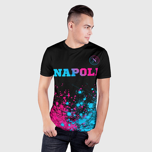 Мужская спорт-футболка Napoli Neon Gradient / 3D-принт – фото 3