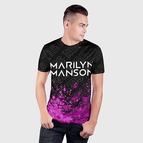 Мужская спорт-футболка Marilyn Manson Rock Legends / 3D-принт – фото 3