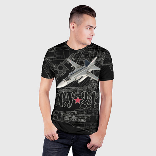 Мужская спорт-футболка Фронтовой бомбардировщик истребитель Су-24 / 3D-принт – фото 3
