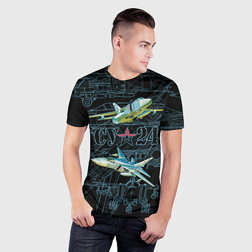 Мужская спорт-футболка Фронтовой бомбардировщик Су-24 / 3D-принт – фото 3