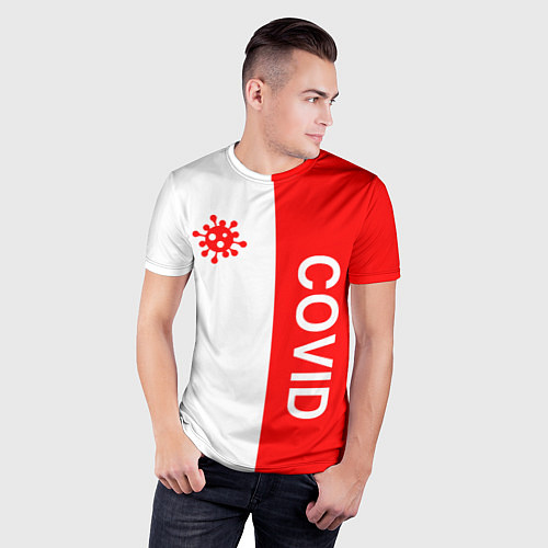 Мужская спорт-футболка COVID - ВИРУС / 3D-принт – фото 3