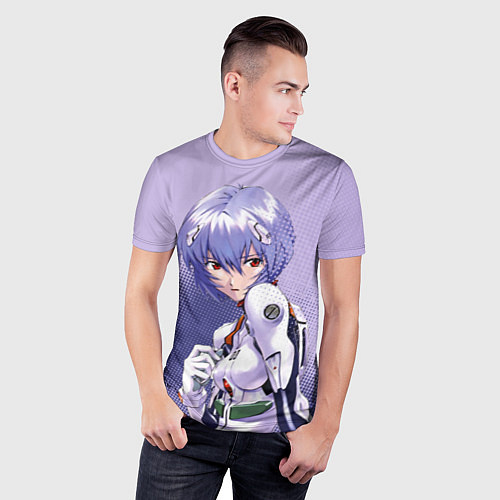 Мужская спорт-футболка Рей Аянами-назначенный пилот / 3D-принт – фото 3