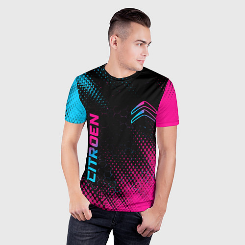 Мужская спорт-футболка Citroen - Neon Gradient / 3D-принт – фото 3
