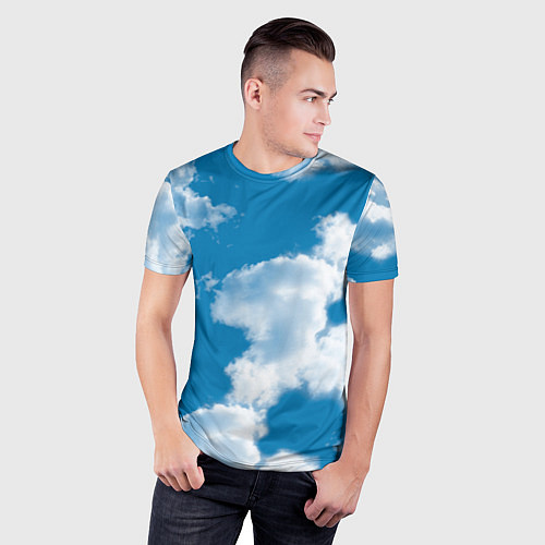 Мужская спорт-футболка Небо в облаках / 3D-принт – фото 3