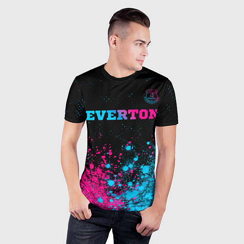 Мужская спорт-футболка Everton - neon gradient / 3D-принт – фото 3