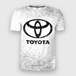 Футболка спортивная мужская Toyota с потертостями на светлом фоне, цвет: 3D-принт