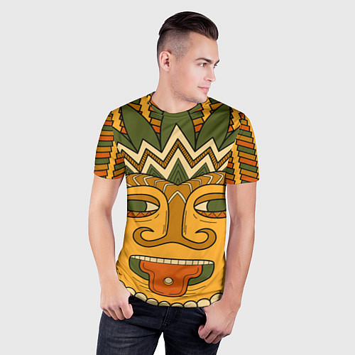 Мужская спорт-футболка Polynesian tiki CHILLING / 3D-принт – фото 3