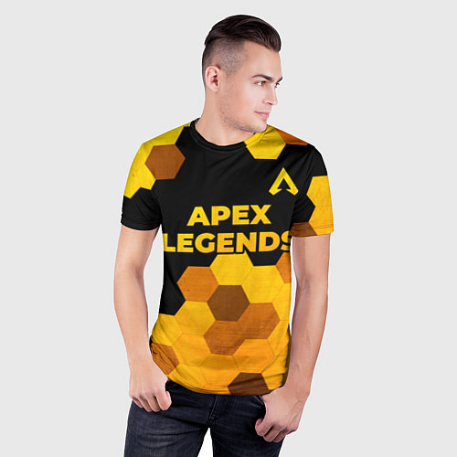 Мужская спорт-футболка Apex Legends - gold gradient: символ сверху / 3D-принт – фото 3