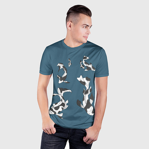 Мужская спорт-футболка Рыбки Кои с двух сторон / 3D-принт – фото 3