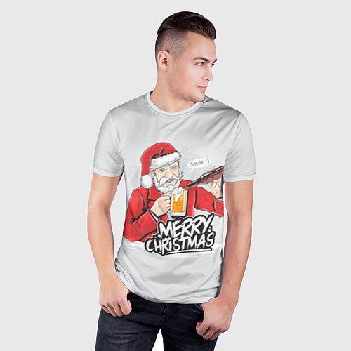 Мужская спорт-футболка Не грусти Санта, накати / 3D-принт – фото 3