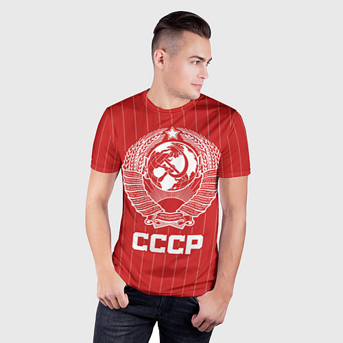 Мужская спорт-футболка Герб СССР Советский союз / 3D-принт – фото 3