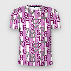 Мужская спорт-футболка Бело-розовый узор Арифметика