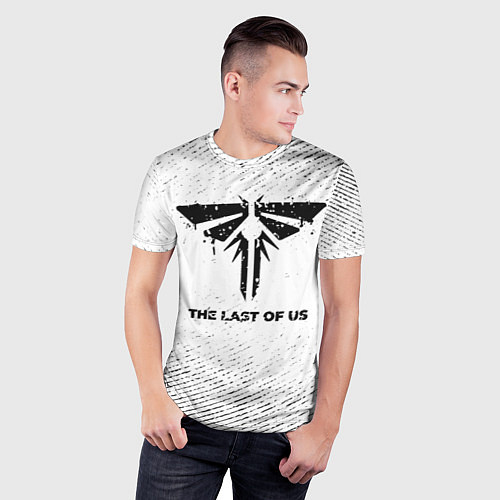 Мужская спорт-футболка The Last Of Us с потертостями на светлом фоне / 3D-принт – фото 3