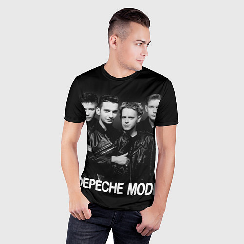 Мужская спорт-футболка Depeche Mode - black & white portrait / 3D-принт – фото 3