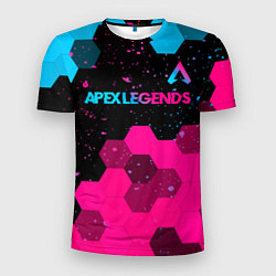 Футболка спортивная мужская Apex Legends - neon gradient: символ сверху, цвет: 3D-принт