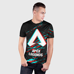 Футболка спортивная мужская Apex Legends в стиле glitch и баги графики на темн, цвет: 3D-принт — фото 2