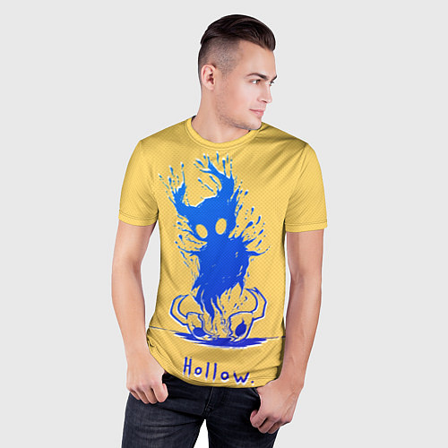 Мужская спорт-футболка Hollow Рыцарь в синем градиенте Hollow Knight / 3D-принт – фото 3