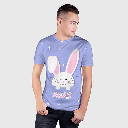 Мужская спорт-футболка Кролик - символ 2023 года / 3D-принт – фото 3