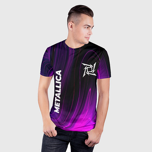 Мужская спорт-футболка Metallica violet plasma / 3D-принт – фото 3