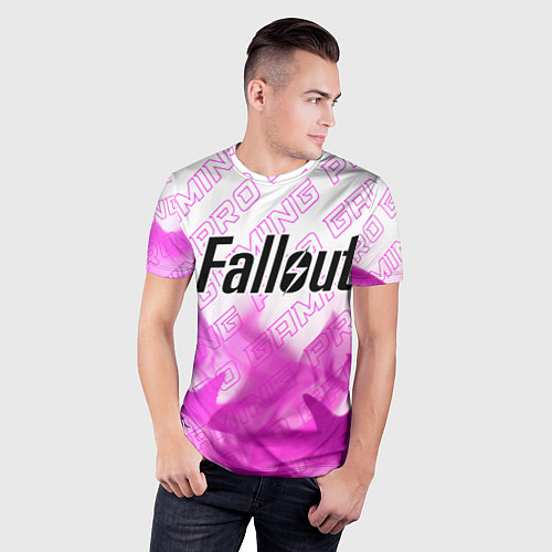 Мужская спорт-футболка Fallout pro gaming: символ сверху / 3D-принт – фото 3