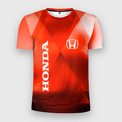 Футболка спортивная мужская Honda - красная абстракция, цвет: 3D-принт