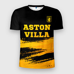 Футболка спортивная мужская Aston Villa - gold gradient: символ сверху, цвет: 3D-принт