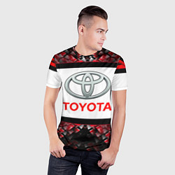 Футболка спортивная мужская Toyota - абстракция - лого, цвет: 3D-принт — фото 2