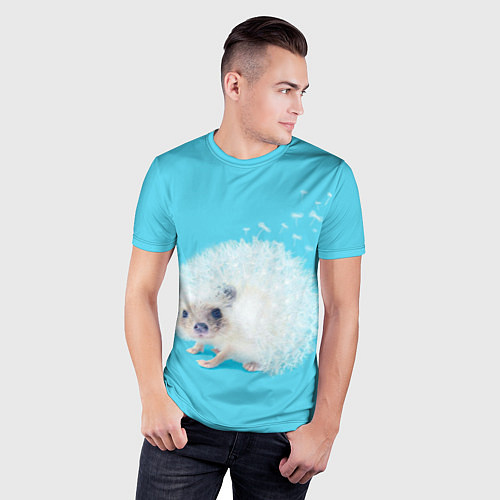 Мужская спорт-футболка Белый ежик одуванчик / 3D-принт – фото 3