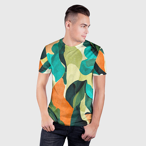 Мужская спорт-футболка Multicoloured camouflage / 3D-принт – фото 3