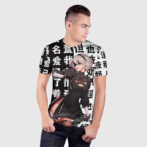 Мужская спорт-футболка 2B с катаной Nier Automata / 3D-принт – фото 3