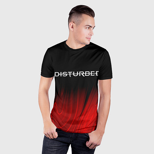 Мужская спорт-футболка Disturbed red plasma / 3D-принт – фото 3