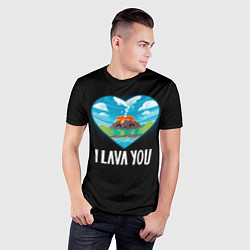 Футболка спортивная мужская I lava you я лава ю, цвет: 3D-принт — фото 2