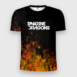 Футболка спортивная мужская Imagine Dragons - пламя, цвет: 3D-принт