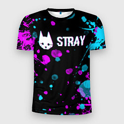 Футболка спортивная мужская Stray - кляксы - неон, цвет: 3D-принт