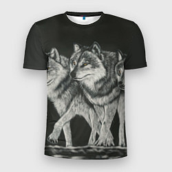 Футболка спортивная мужская Три волка, цвет: 3D-принт