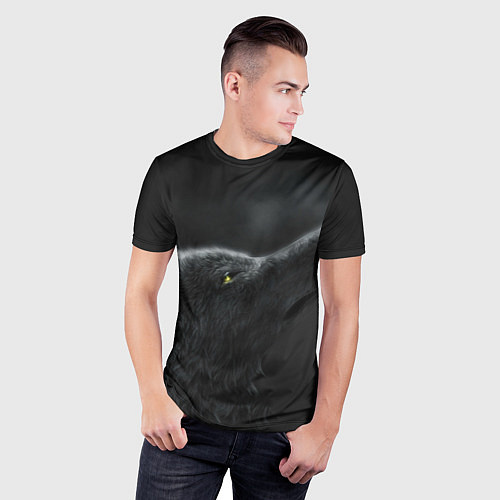 Мужская спорт-футболка Черная волчица / 3D-принт – фото 3