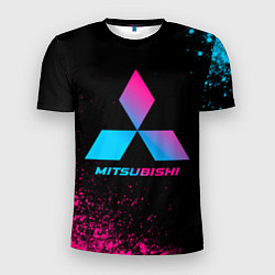 Футболка спортивная мужская Mitsubishi - neon gradient, цвет: 3D-принт
