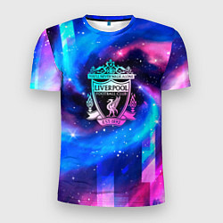 Футболка спортивная мужская Liverpool неоновый космос, цвет: 3D-принт