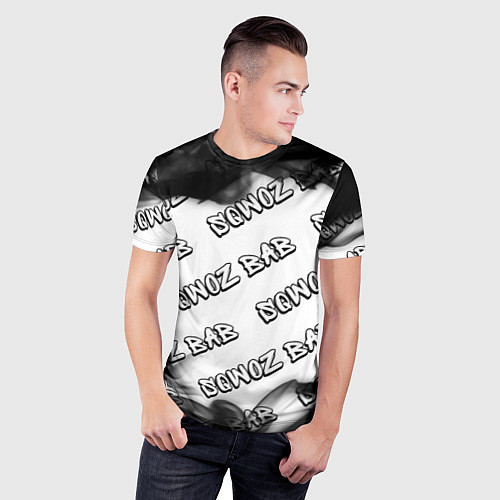 Мужская спорт-футболка Рэпер Sqwoz Bab в стиле граффити: паттерн / 3D-принт – фото 3