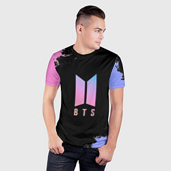 Футболка спортивная мужская BTS Blue And Pink, цвет: 3D-принт — фото 2