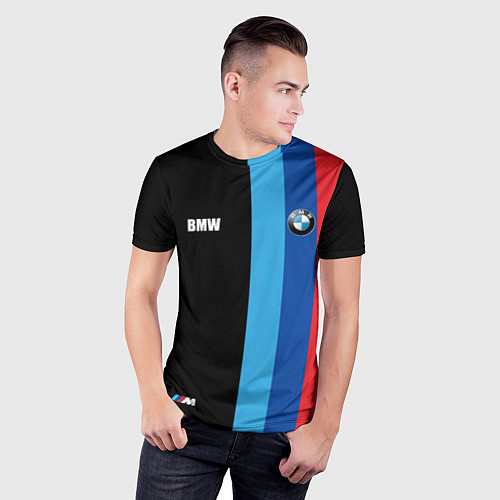 Мужская спорт-футболка BMW - М Линии : Черный / 3D-принт – фото 3