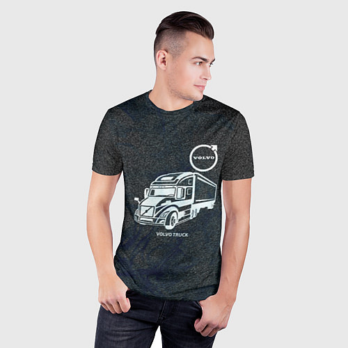 Мужская спорт-футболка Вольво грузовик / 3D-принт – фото 3