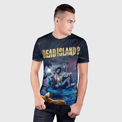 Футболка спортивная мужская Dead island 2 герой в ночи, цвет: 3D-принт — фото 2